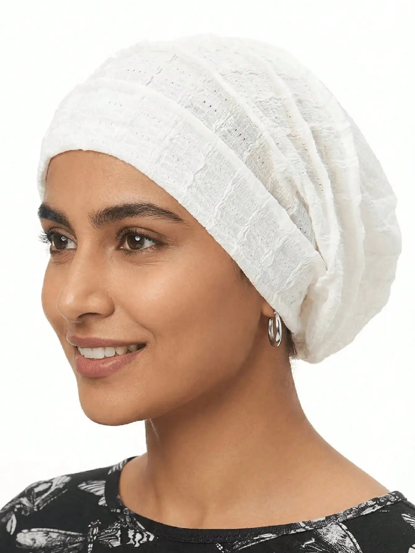1pc Spring/Summer New Beaded Striped Pleated Headscarf Hat, Breathable & Comfortable Headwrap Cap, Minimalist Daily Wear
1pc Spring/Summer New Beaded Striped Pleated Headscarf Hat, Breathable & Comfortable Headwrap Cap, Minimalist Daily Wear