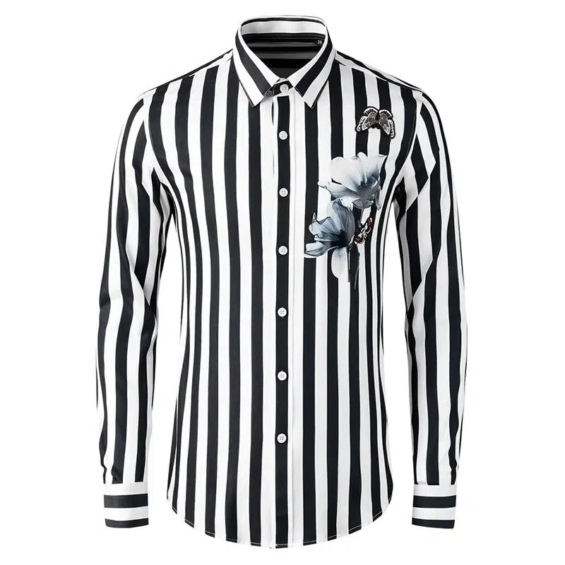 IT Slim Fit Long Sleeve Casual Shirt Men's Spring Autumn Striped Embroidery Water Lily Pattern Ethnic Wear
IT Slim Fit Long Sleeve Casual Shirt Men's Spring Autumn Striped Embroidery Water Lily Pattern Ethnic Wear