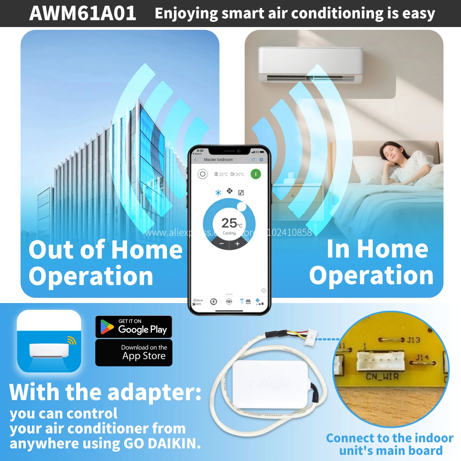 AWM61A01 for Daikin York Network Adaptor air conditioner Wifi Module Intelligent control R50084154474 Remote smart socket parts
AWM61A01 for Daikin York Network Adaptor air conditioner Wifi Module Intelligent control R50084154474 Remote smart socket parts