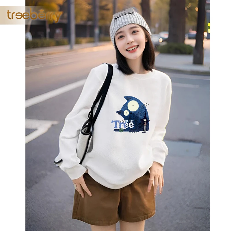 Fashion trend American retro crew neck sweater women's spring and autumn new white autumn and winter loose women's coat top
Fashion trend American retro crew neck sweater women's spring and autumn new white autumn and winter loose women's coat top