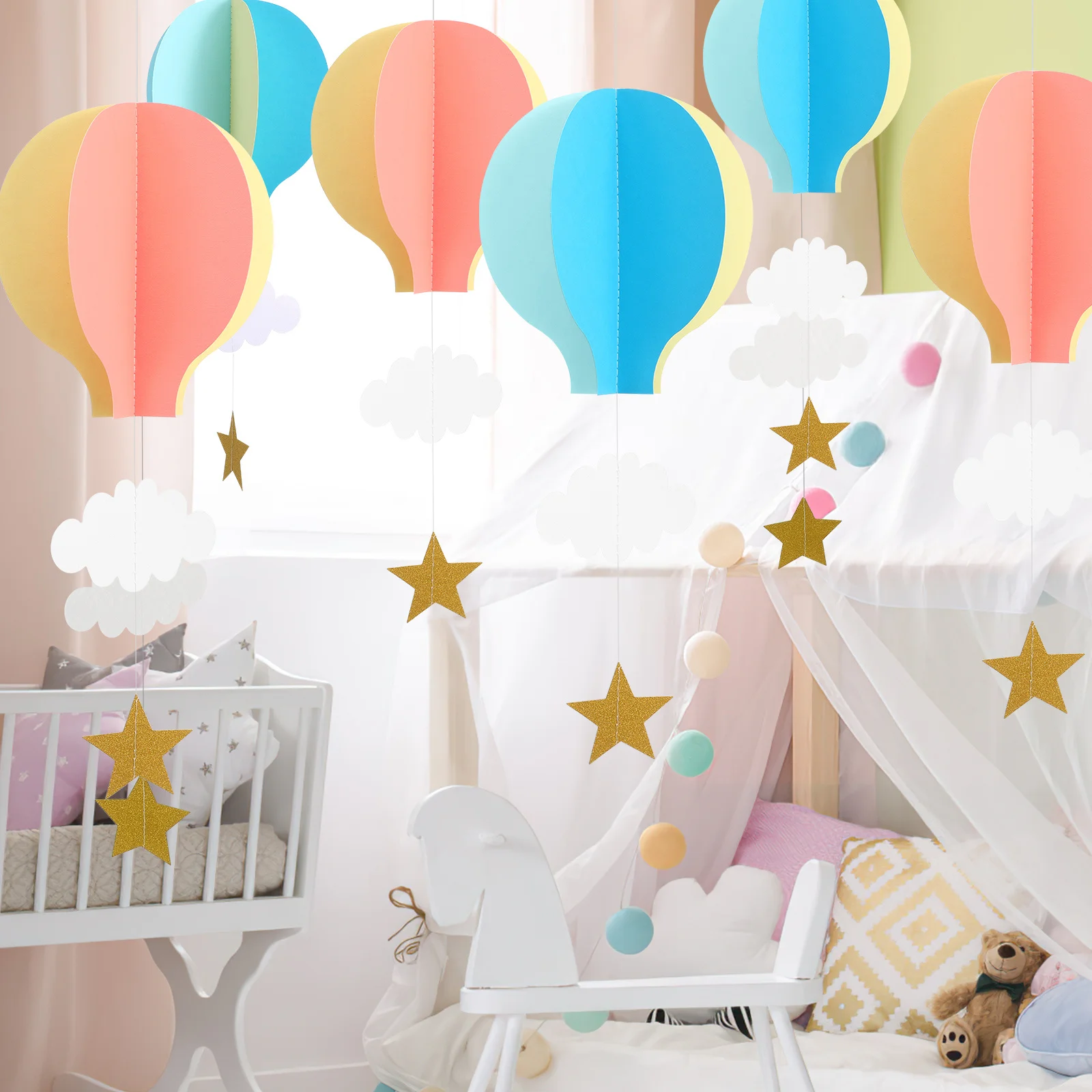 4Pcs 3D Paper Hot Air Balloon Ornaments Floating Clouds Decor Romantic Holiday Atmosphere Baby Shower Wedding Kid Cloud Decor
4Pcs 3D Paper Hot Air Balloon Ornaments Floating Clouds Decor Romantic Holiday Atmosphere Baby Shower Wedding Kid Cloud Decor