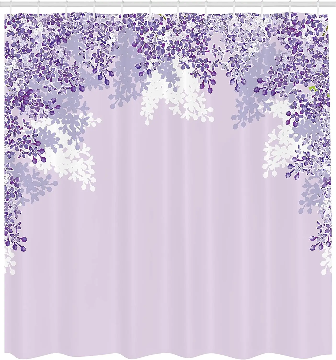 Цветочная занавеска для душа, обрамление сиреневых цветов в цвете Vernal Season, успокаивающие цветные оттенки, тканевая ткань для ванны
Цветочная занавеска для душа, обрамление сиреневых цветов в цвете Vernal Season, успокаивающие цветные оттенки, тканевая ткань для ванны