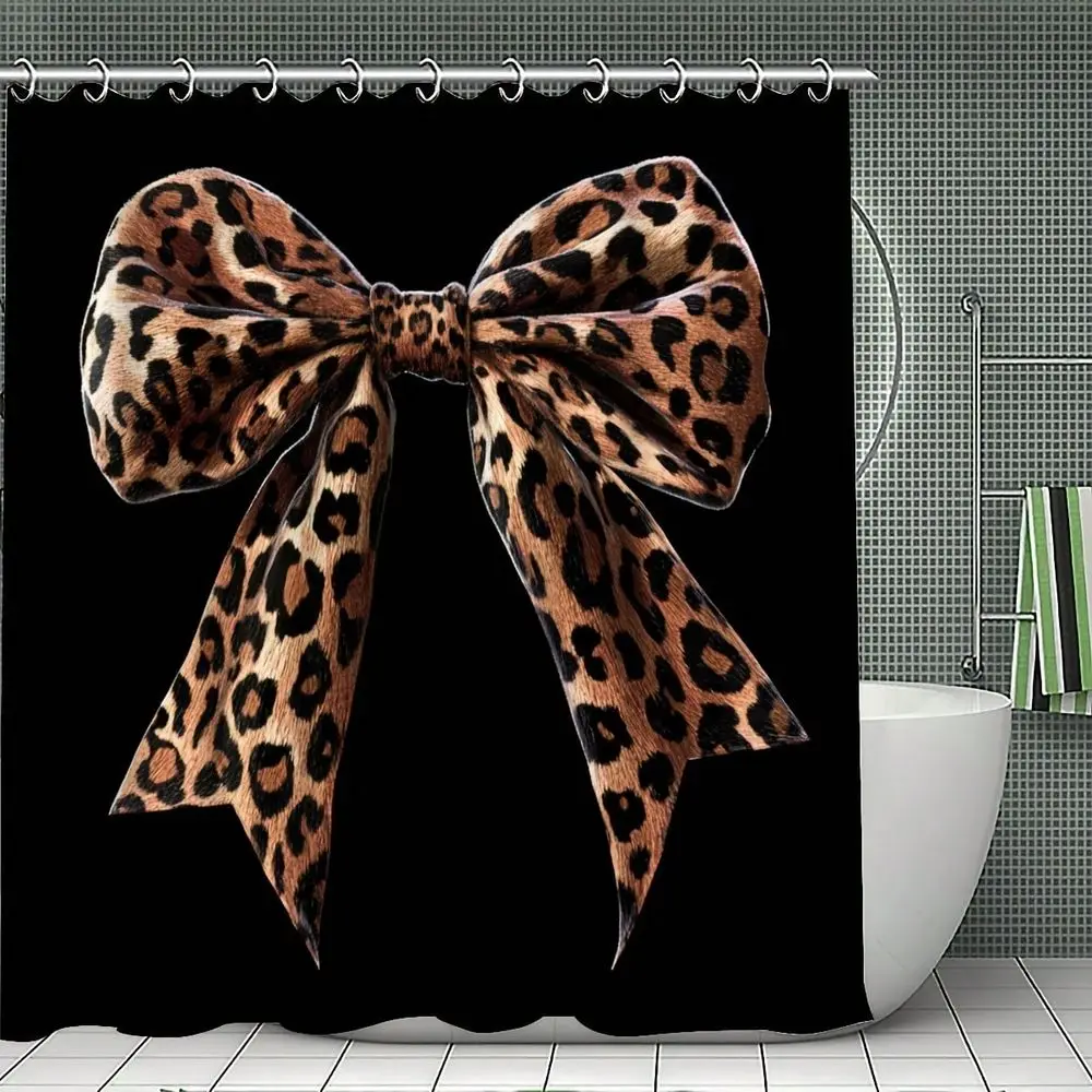 Of 1 3 4pcs Shower Curtain Featuring A Leopard Print Bow Design, Exotic Spots For Bathroom Decoration, Includes, UShaped, Toile
Of 1 3 4pcs Shower Curtain Featuring A Leopard Print Bow Design, Exotic Spots For Bathroom Decoration, Includes, UShaped, Toile