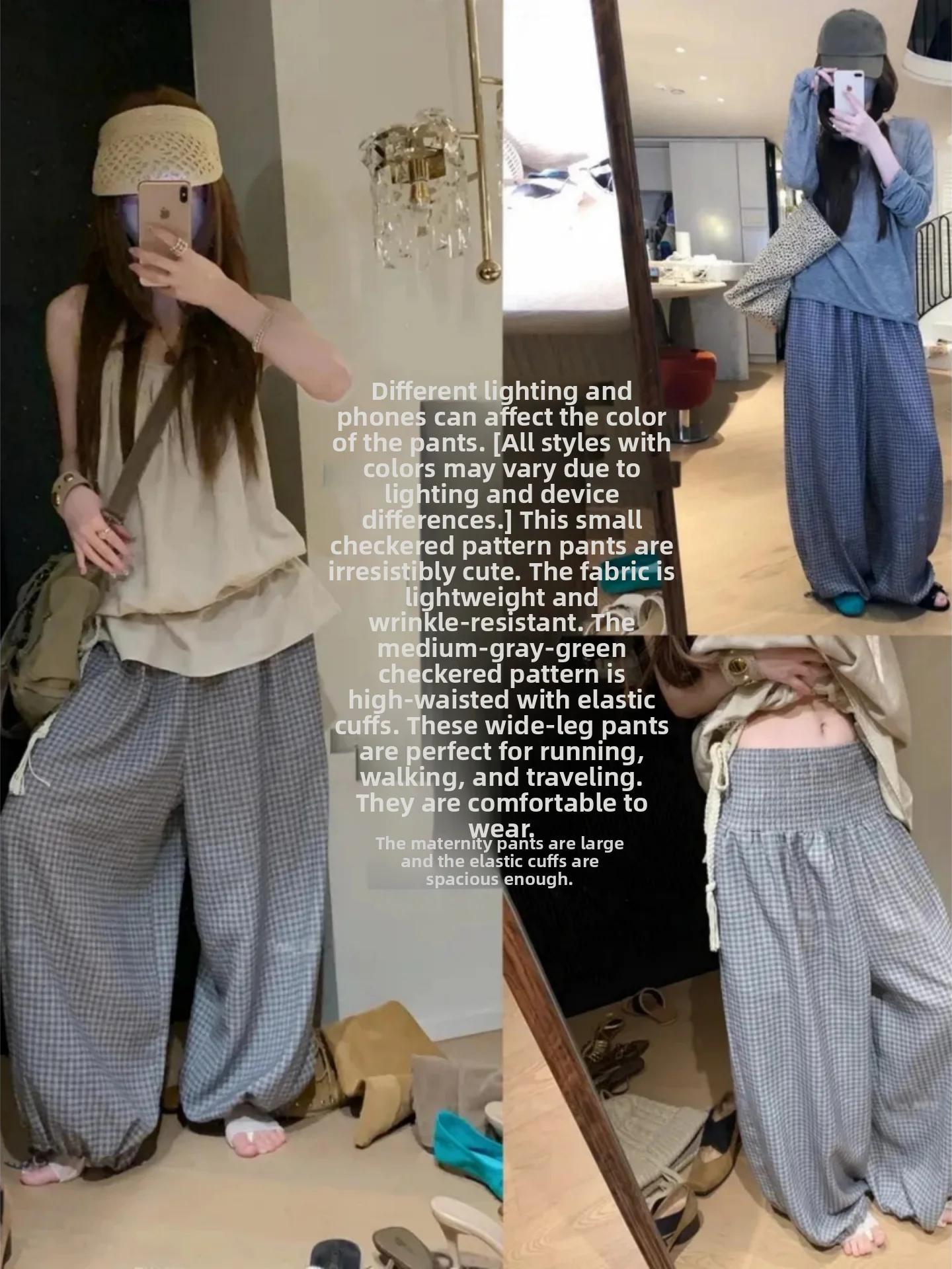 Blue Plaid Wide Leg Pants High Waist Casual Summer Slimming Lantern Pants Korean Style plus Size Women's Fashion
Blue Plaid Wide Leg Pants High Waist Casual Summer Slimming Lantern Pants Korean Style plus Size Women's Fashion