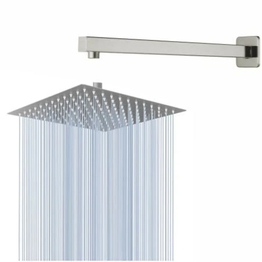 10'' Rain Shower Head with 16'' Square Shower Arm Stainless Steel High Pressure Rainfall Shower Head Comfortable Shower Experie
10'' Rain Shower Head with 16'' Square Shower Arm Stainless Steel High Pressure Rainfall Shower Head Comfortable Shower Experie