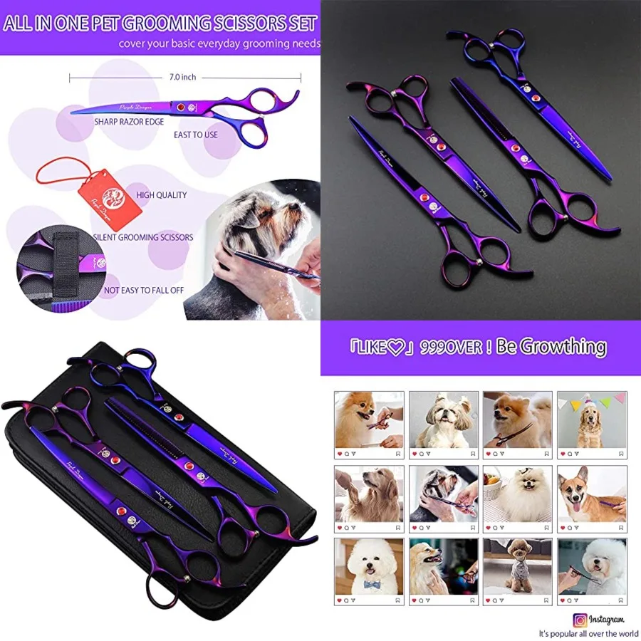 Professional 7.0 inch 4PCS Pet Grooming Scissors Kit Japan Premium Steel Straight and Curved and Thinning Blade Dog Hair Cuttin
Professional 7.0 inch 4PCS Pet Grooming Scissors Kit Japan Premium Steel Straight and Curved and Thinning Blade Dog Hair Cuttin