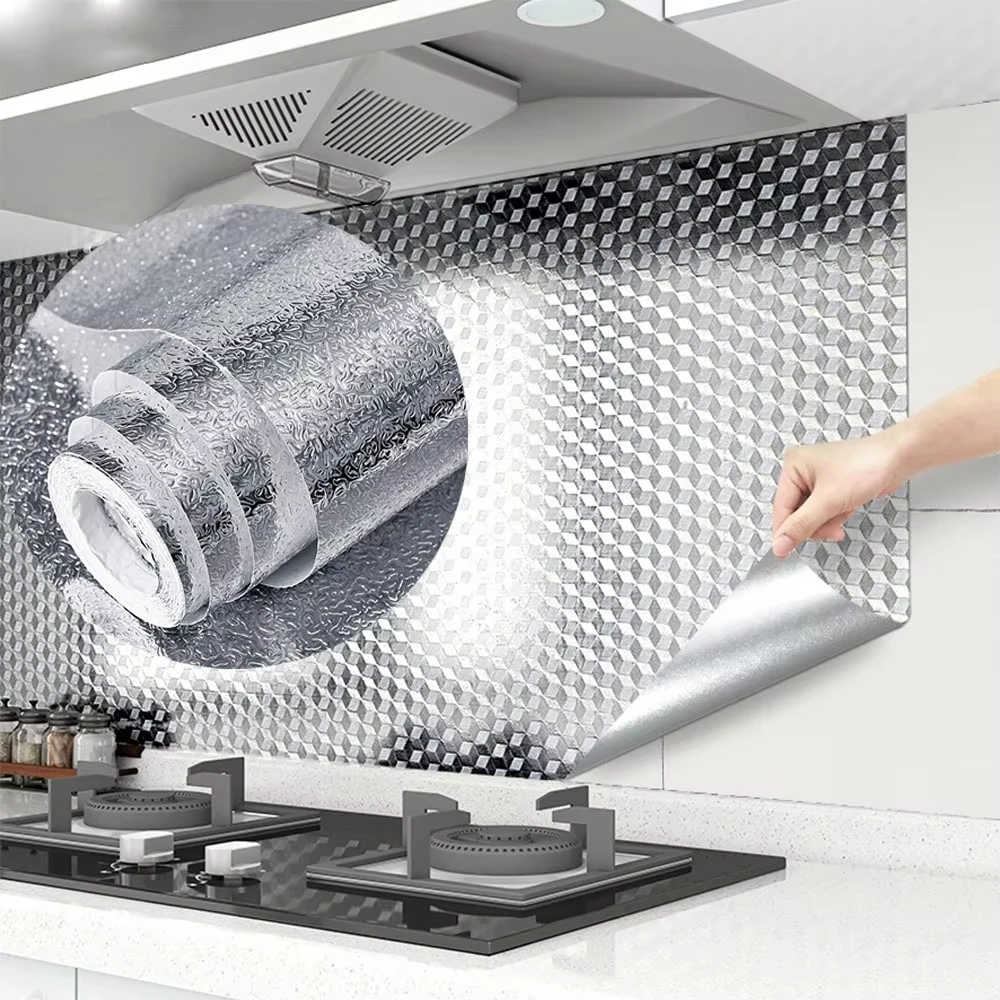 Kitchen Stickers Self-adhesive Aluminum Foil Anti-oil Waterproof Wallpaper for Countertops Drawers Cabinets Shelves Sticker
Kitchen Stickers Self-adhesive Aluminum Foil Anti-oil Waterproof Wallpaper for Countertops Drawers Cabinets Shelves Sticker