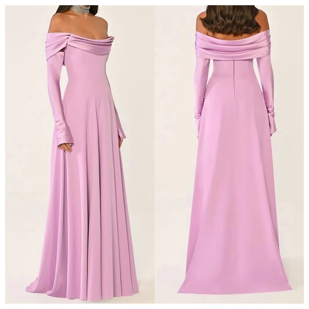 Customized Modern Pink Jersey Evening Dress Boat Neck Off the Shoulder Long Sleeves Celebrity Gowns Homecoming Dress Fashion
Customized Modern Pink Jersey Evening Dress Boat Neck Off the Shoulder Long Sleeves Celebrity Gowns Homecoming Dress Fashion