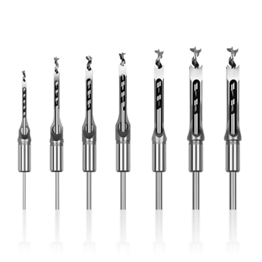 Square Hole Drill Bits, 7Pcs Wood Splitter Drill Bit Set, Steel Hardness Sharp Mortising Wood Chisels Drill Bits Set 1/4in, 5/1
Square Hole Drill Bits, 7Pcs Wood Splitter Drill Bit Set, Steel Hardness Sharp Mortising Wood Chisels Drill Bits Set 1/4in, 5/1