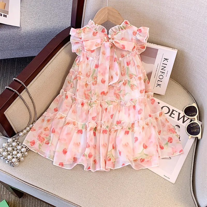 Summer New Pink Sweet and Cute Princess Dress for Girls Aged 2-7 Birthday Party Flower Printed Lace Bow Clothes
Summer New Pink Sweet and Cute Princess Dress for Girls Aged 2-7 Birthday Party Flower Printed Lace Bow Clothes