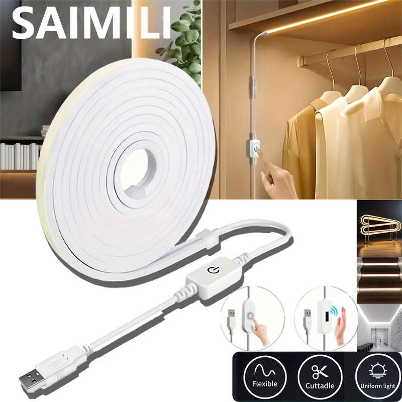 USB Neon Lights LED Strip with Touch Sensor /Gesture Dimmer Switch Push Button Flexible Tape Lighting for Backlight Party Decor
USB Neon Lights LED Strip with Touch Sensor /Gesture Dimmer Switch Push Button Flexible Tape Lighting for Backlight Party Decor