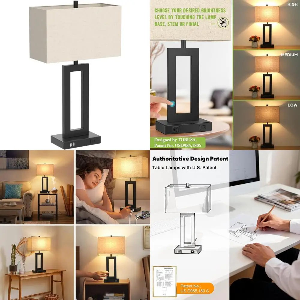 2-Piece Touch Control Table Lamp Set with USB Ports, 3-Way Dimmable, Fabric Shade for Bedroom, Living Room Reading
2-Piece Touch Control Table Lamp Set with USB Ports, 3-Way Dimmable, Fabric Shade for Bedroom, Living Room Reading