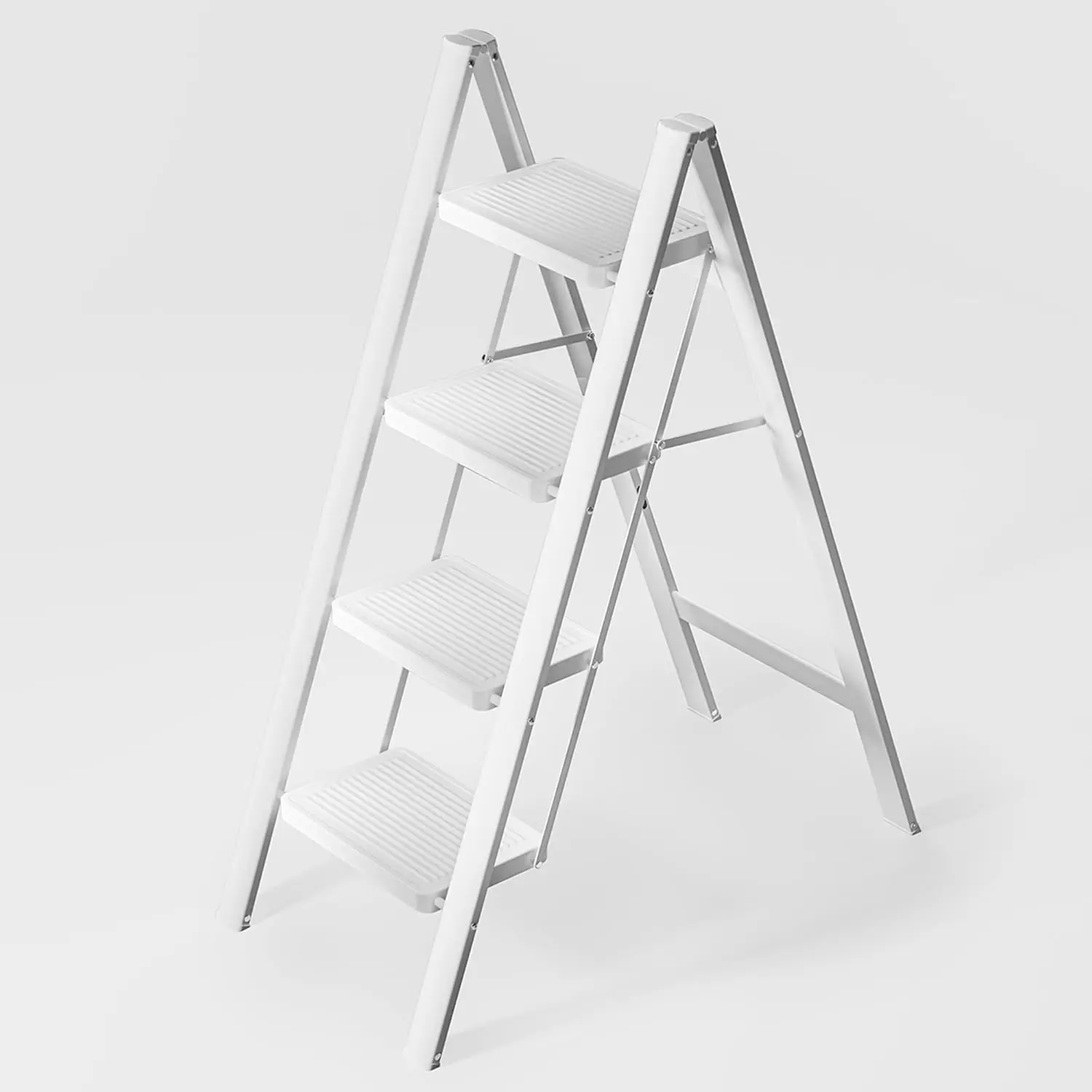 Sturdy 4-Step Folding Ladder, 330Lbs Capacity, Anti-Slip Wide Pedals, Portable for Home Kitchen Office
Sturdy 4-Step Folding Ladder, 330Lbs Capacity, Anti-Slip Wide Pedals, Portable for Home Kitchen Office