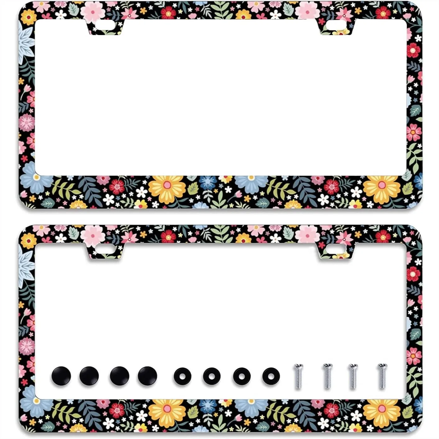 Colorful Floral License Plate Frame for Standard US Canada Cars with Screws
Colorful Floral License Plate Frame for Standard US Canada Cars with Screws