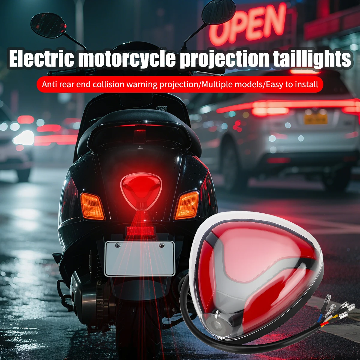 Motorcycle LED Turn Signal Lamp Brake lights Safety Warning Flash Tail light 22SMD Projection Light Anti Rear End Collision
Motorcycle LED Turn Signal Lamp Brake lights Safety Warning Flash Tail light 22SMD Projection Light Anti Rear End Collision