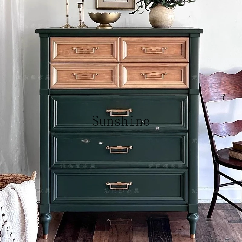 French retro solid wood chest storage/green storage cabinet/customizable simple and modern
French retro solid wood chest storage/green storage cabinet/customizable simple and modern