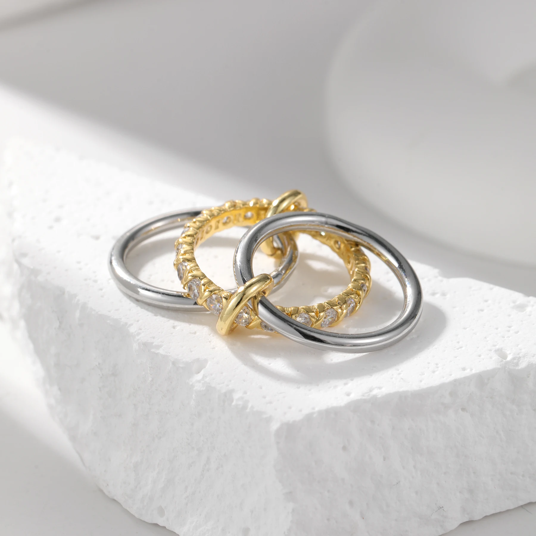 Stacked Rings Set of 3 Zircon Band Stackable Rings 18K Gold Plated Stainless Steel Adjustable Minimalist Jewelry Gift for Her
Stacked Rings Set of 3 Zircon Band Stackable Rings 18K Gold Plated Stainless Steel Adjustable Minimalist Jewelry Gift for Her