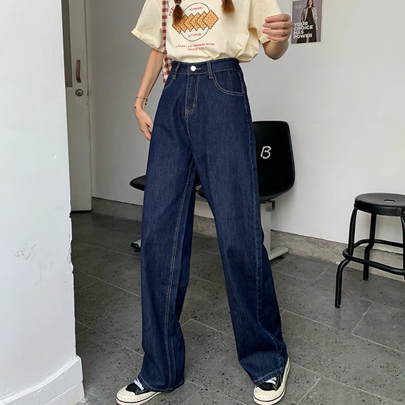 Deep Blue High Waist Straight Leg Jeans Women's Autumn Winter New Korean Style plus Size Slimming Wide Leg Pants
Deep Blue High Waist Straight Leg Jeans Women's Autumn Winter New Korean Style plus Size Slimming Wide Leg Pants