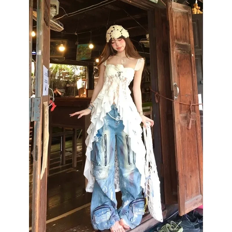 Women Design Sweet Print Slim Camisole Summer High Street Coquette Asymmetrical Tees New American Style Sexy Gyaru Halter Top
Women Design Sweet Print Slim Camisole Summer High Street Coquette Asymmetrical Tees New American Style Sexy Gyaru Halter Top