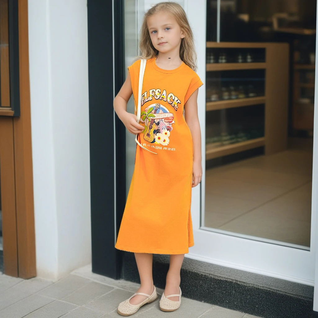 2025 Fashion Girls Vacation Dress Summer Casual T-Shirt Dress Cute Beach Dress for Kids printed sleeveless teen children clothes
2025 Fashion Girls Vacation Dress Summer Casual T-Shirt Dress Cute Beach Dress for Kids printed sleeveless teen children clothes