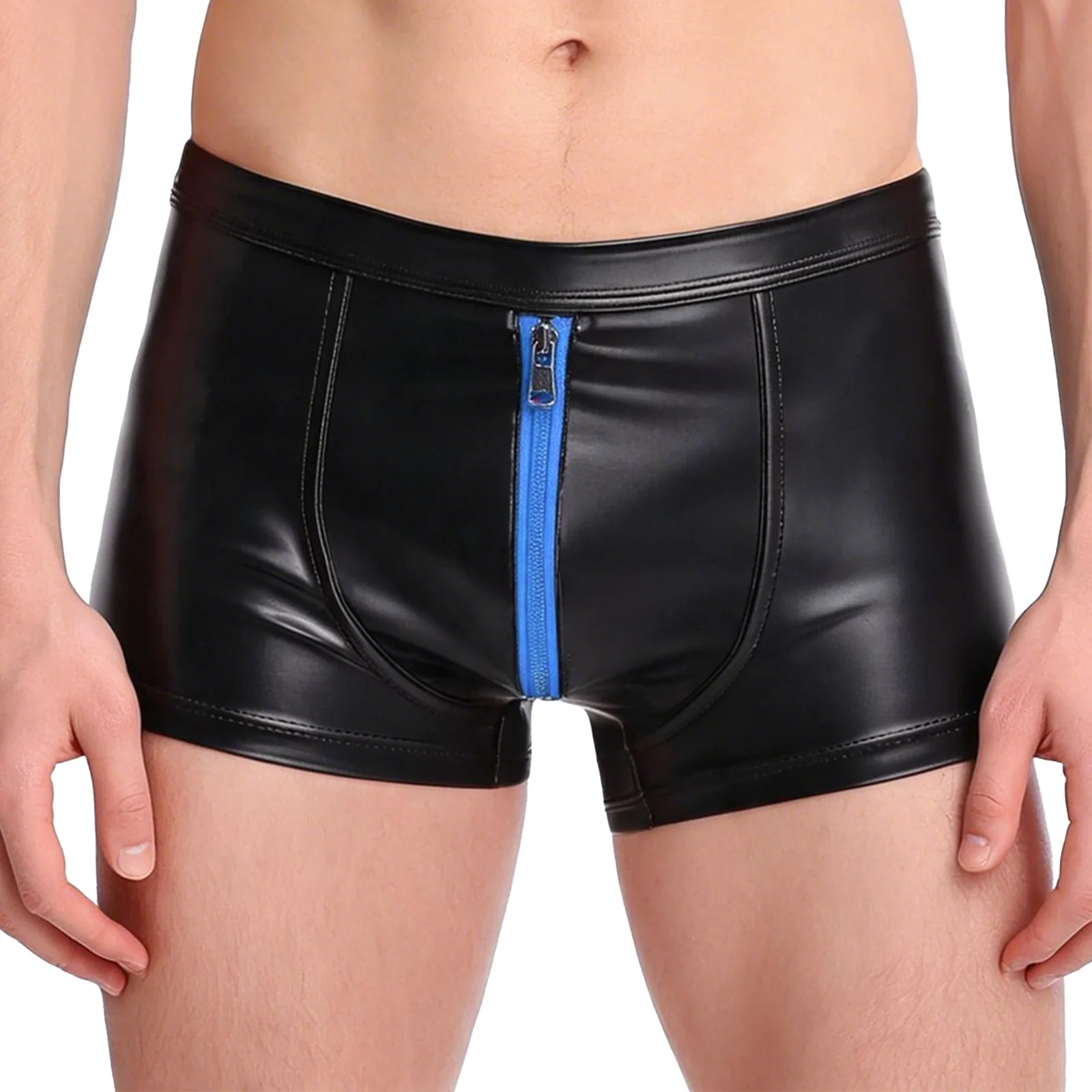 Men's Matte PU Leather Boxer Shorts Underwear Low Rise Zipper Bulge Pouch Briefs Elastic Waistband Underpants Rave Clubwear
Men's Matte PU Leather Boxer Shorts Underwear Low Rise Zipper Bulge Pouch Briefs Elastic Waistband Underpants Rave Clubwear