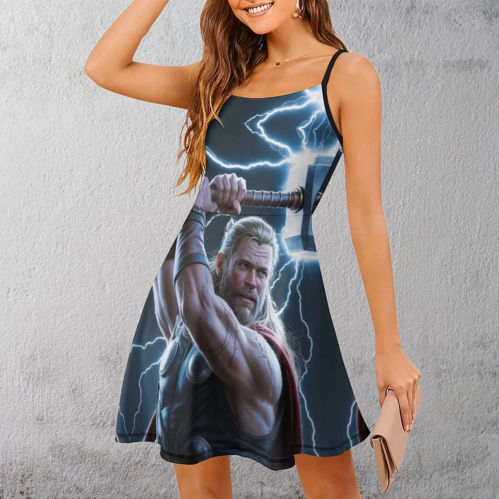 Sexy Thor God of Thunder Lightning Son of Odin Lord of Asgard Thor (77) Premium Women's Sling Dress Woman's Gown Humor Parties
Sexy Thor God of Thunder Lightning Son of Odin Lord of Asgard Thor (77) Premium Women's Sling Dress Woman's Gown Humor Parties