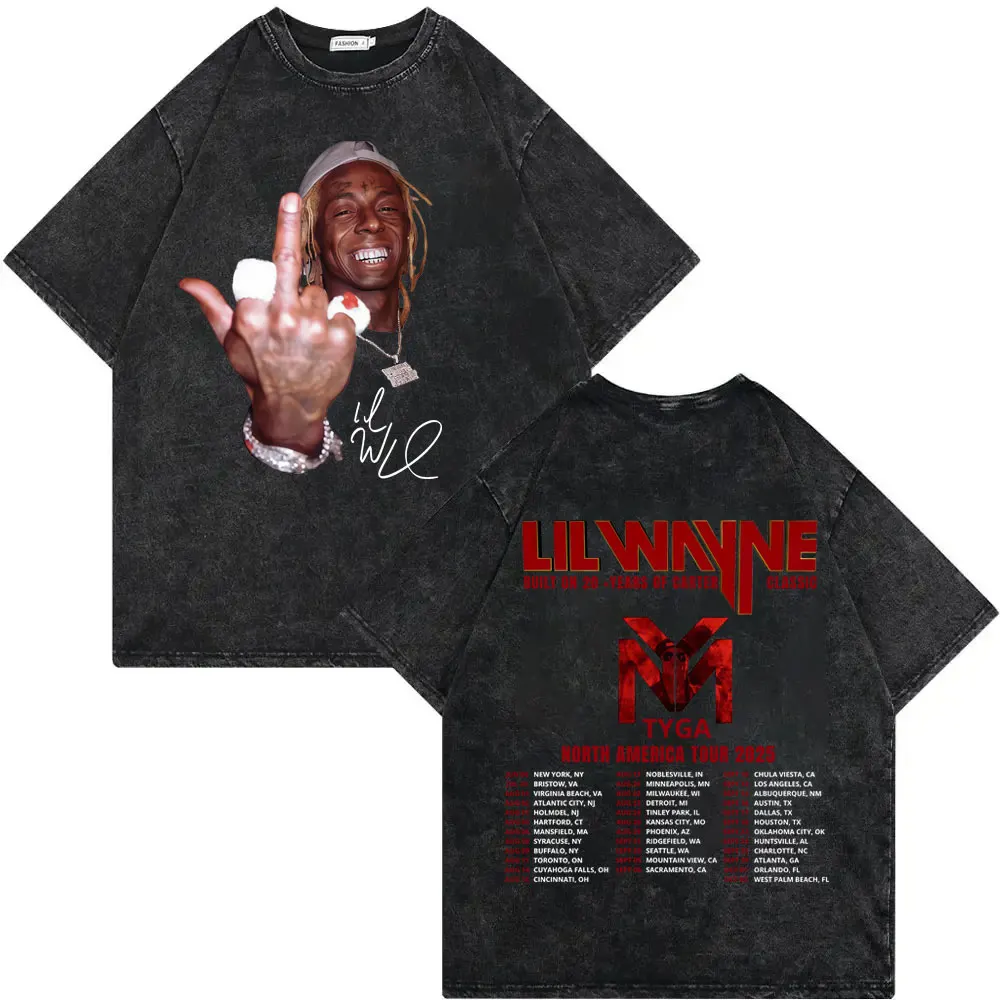 Rapper Lil Wayne Tha Carter VI Tour 2025 T Shirt Harajuku Hip Hop Vintage Washed T-shirt Men Women Casual Fashion Loose T-shirts
Rapper Lil Wayne Tha Carter VI Tour 2025 T Shirt Harajuku Hip Hop Vintage Washed T-shirt Men Women Casual Fashion Loose T-shirts