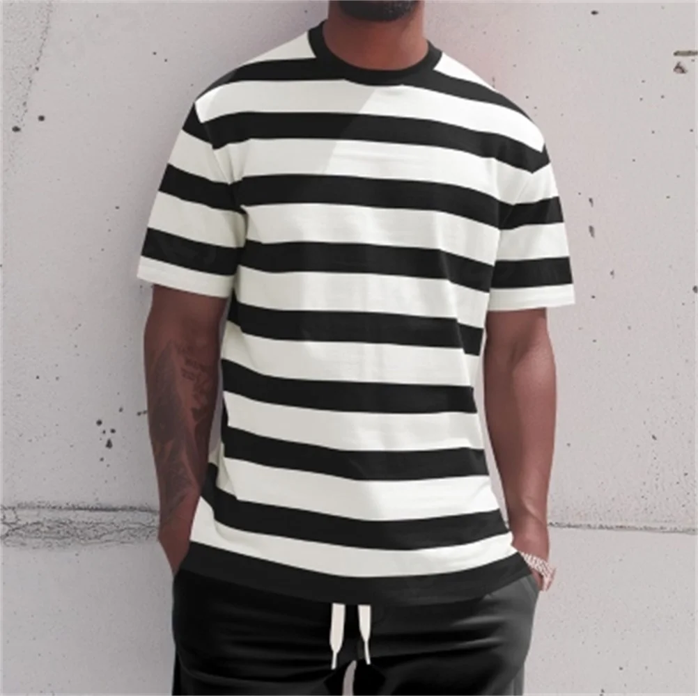 Men's and women's 3D striped round neck casual full printed short sleeved t-shirt
Men's and women's 3D striped round neck casual full printed short sleeved t-shirt