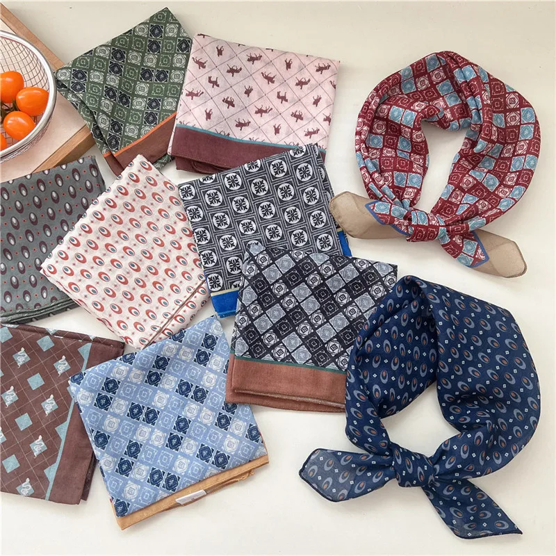 58cm Square Scarves Multi Purpose Scarf Neckerchief Geometric Kerchief Women Headscarf Bandanas Headband Hair Ribbon Neck Wrap
58cm Square Scarves Multi Purpose Scarf Neckerchief Geometric Kerchief Women Headscarf Bandanas Headband Hair Ribbon Neck Wrap