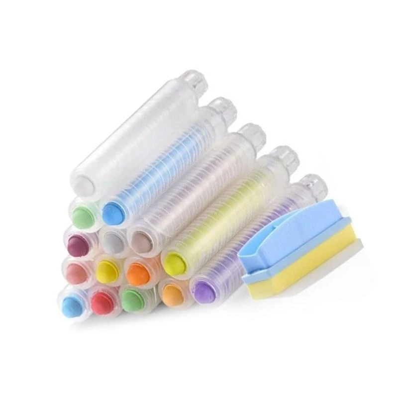 Y5LB 15Pcs Dustless Chalk with Chalk Holder and Whiteboard Eraser
Y5LB 15Pcs Dustless Chalk with Chalk Holder and Whiteboard Eraser