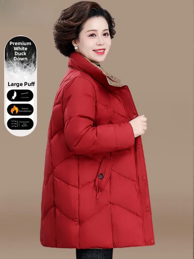Red Du down Jaet Winter Clothes for Women Middle-Aged And ly Long Sle Faionable Coat Polyester Fiber Zipper Closure
Red Du down Jaet Winter Clothes for Women Middle-Aged And ly Long Sle Faionable Coat Polyester Fiber Zipper Closure