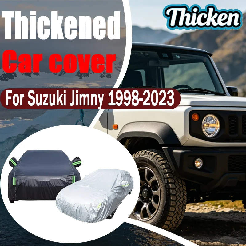 For Suzuki Jimny 1998-2023 Full Black Car Cover Waterproof, Anti-UV, Rain Snow Ice Scratch Protection, Windproof Outdoor Cover
For Suzuki Jimny 1998-2023 Full Black Car Cover Waterproof, Anti-UV, Rain Snow Ice Scratch Protection, Windproof Outdoor Cover