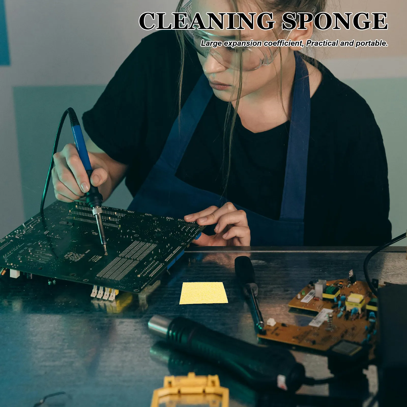 10Pcs Soldering Iron Cleaning Sponge Premium Anti Scald High Temperature Resistant Large Expansion Remove Tin Cleaner Welding
10Pcs Soldering Iron Cleaning Sponge Premium Anti Scald High Temperature Resistant Large Expansion Remove Tin Cleaner Welding