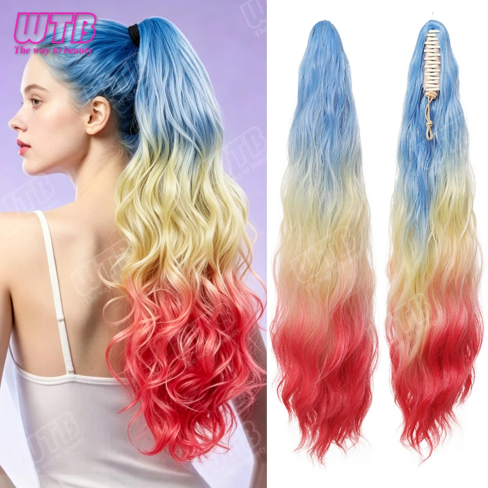 WTB Gradient Ponytail Wig Synthetic Wig Clip Style Water Wave Curly Wig Adjustable Fit Suitable for Women's Holiday Events
WTB Gradient Ponytail Wig Synthetic Wig Clip Style Water Wave Curly Wig Adjustable Fit Suitable for Women's Holiday Events