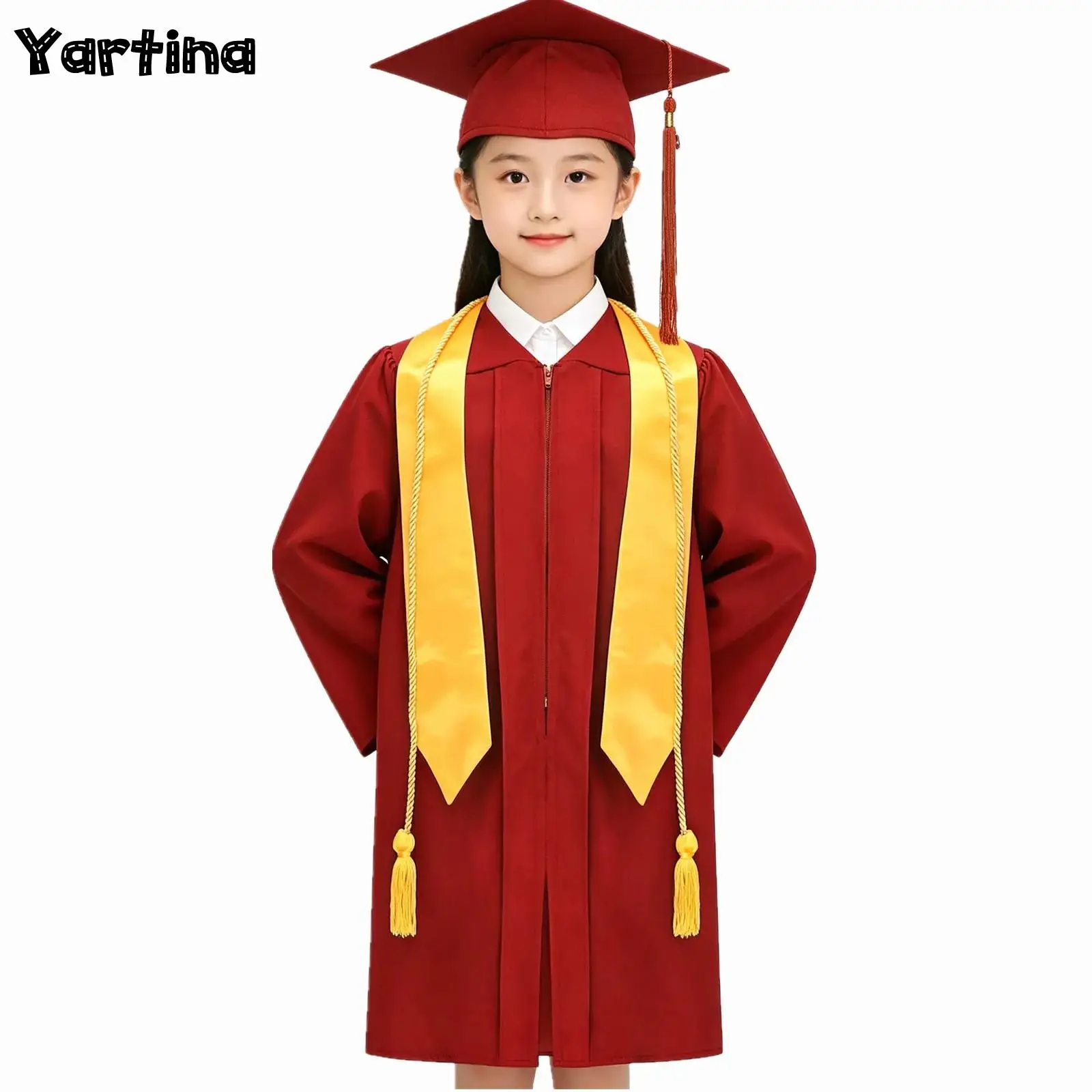 Kids Boys Girls School Graduation Gown Set Preschool Maternity Diploma Uniform Front Zipper Robe with Hat Stole And Tassel
Kids Boys Girls School Graduation Gown Set Preschool Maternity Diploma Uniform Front Zipper Robe with Hat Stole And Tassel