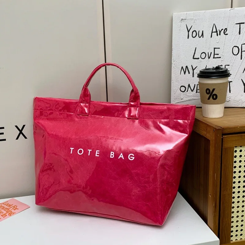 Kraft Jelly Waterproof Women's Bag 2025 New Retro Commuter Large Capacity Dupont Paper Tote Fashion PVC Handbag Shopping Bag
Kraft Jelly Waterproof Women's Bag 2025 New Retro Commuter Large Capacity Dupont Paper Tote Fashion PVC Handbag Shopping Bag