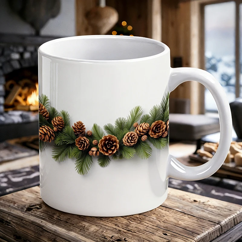 Pinecone and wreath handle ceramic cup, creative pattern coffee cup, insulated milk cup, office water cup, fade-resistant
Pinecone and wreath handle ceramic cup, creative pattern coffee cup, insulated milk cup, office water cup, fade-resistant