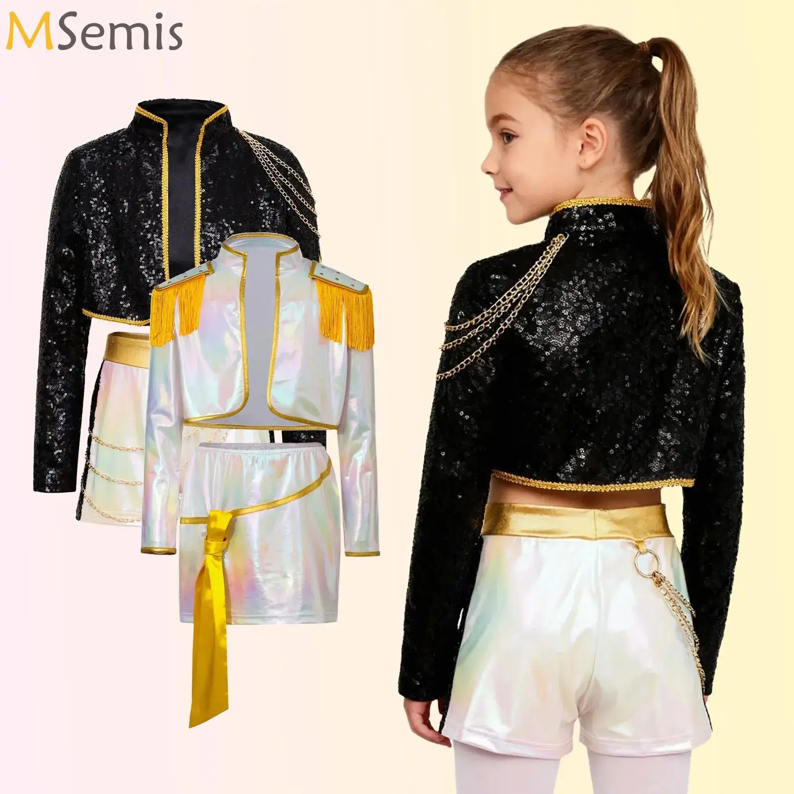 Demon Singer Hunter Cosplay Costume Girl Sequin Jazz Dance Jacket Outer Wear+Shorts for Halloween Cosplay Concert Popular Outfit
Demon Singer Hunter Cosplay Costume Girl Sequin Jazz Dance Jacket Outer Wear+Shorts for Halloween Cosplay Concert Popular Outfit