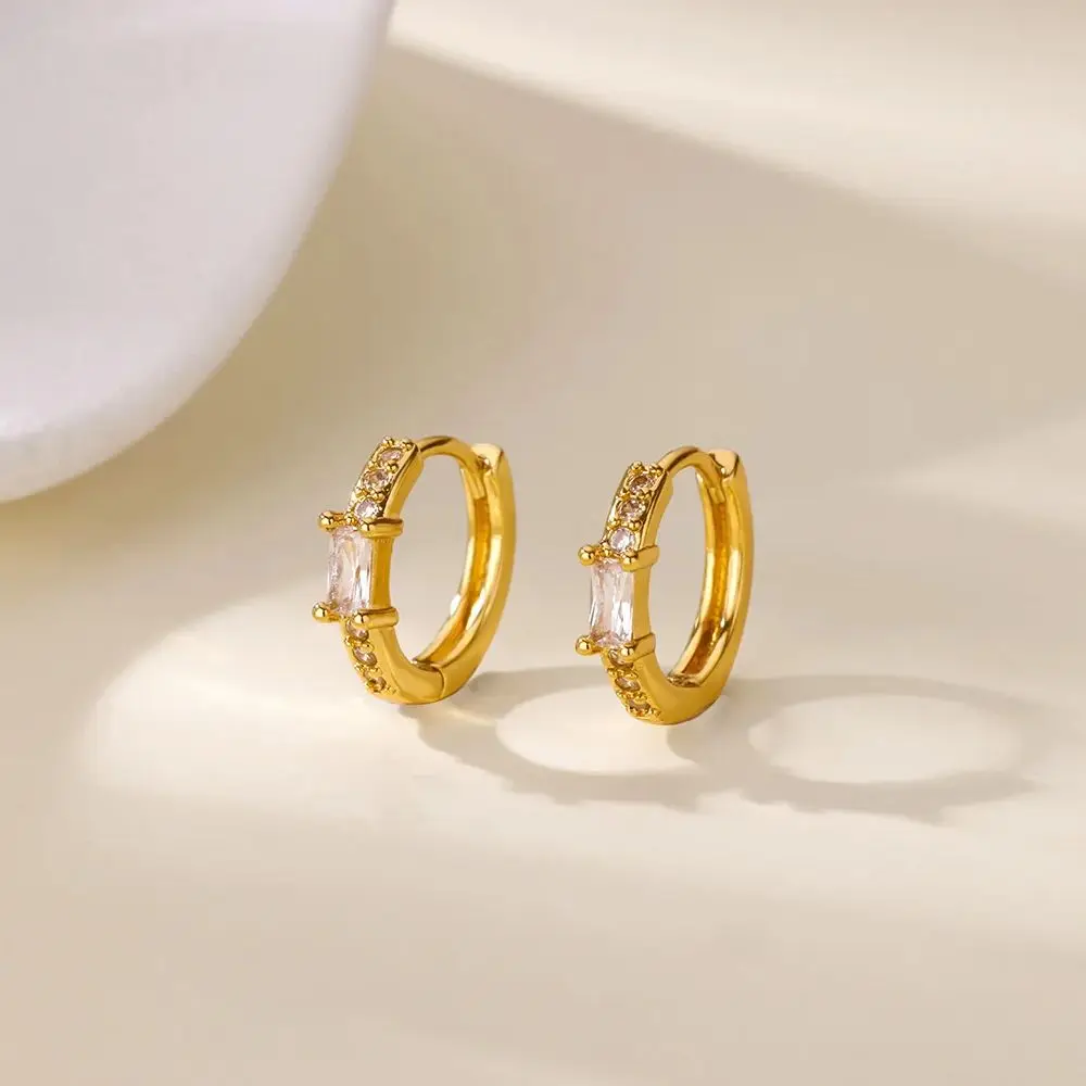 Luxury Geometric Cubic Zirconia Hoop Earrings For Women Stainless Steel Gold Color Piercing Earring 2025 Fashion Wedding Jewelry
Luxury Geometric Cubic Zirconia Hoop Earrings For Women Stainless Steel Gold Color Piercing Earring 2025 Fashion Wedding Jewelry