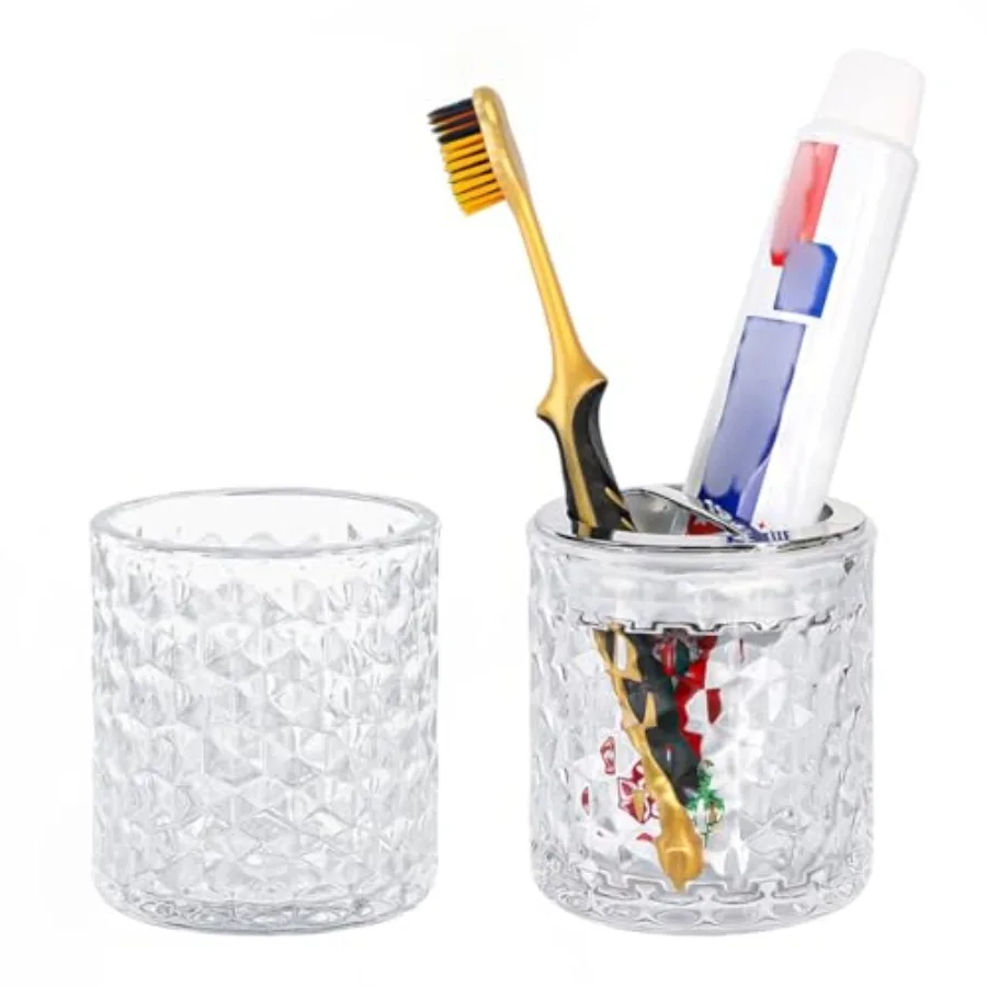 2pcs Toothbrush Holders for Bathrooms, Glass Toothbrush Holder and Bathroom Tumbler Set, Toothbrush and Toothpaste Holder with
2pcs Toothbrush Holders for Bathrooms, Glass Toothbrush Holder and Bathroom Tumbler Set, Toothbrush and Toothpaste Holder with