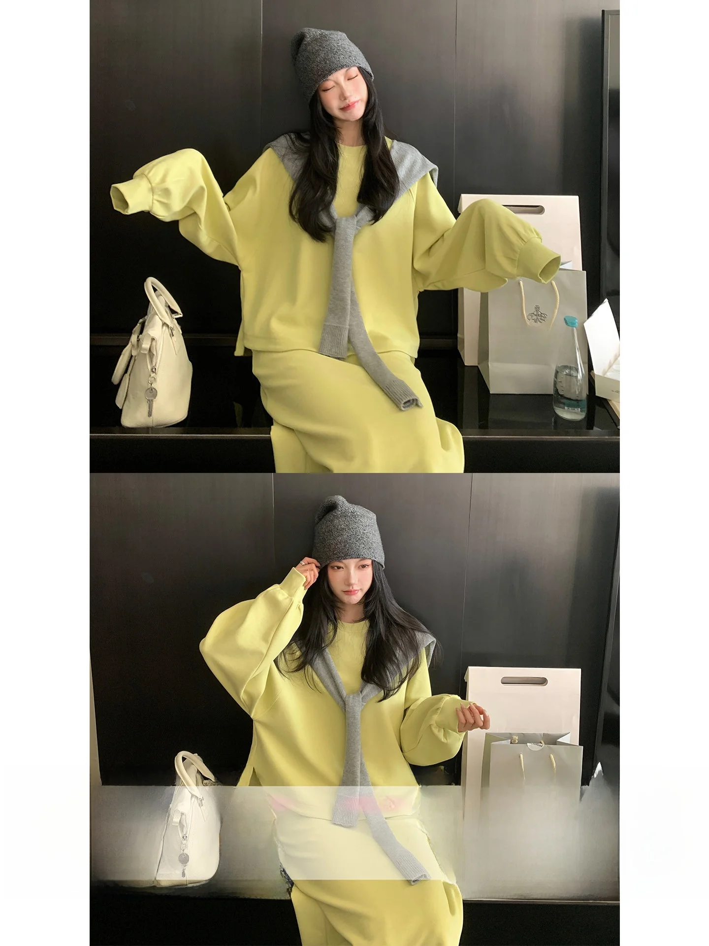 Уютный комплект Cozyfit: худи с длинными рукавами и прямые брюки, женский повседневный костюм свободного кроя из смесового хлопка, состоящий из двух предметов
Уютный комплект Cozyfit: худи с длинными рукавами и прямые брюки, женский повседневный костюм свободного кроя из смесового хлопка, состоящий из двух предметов