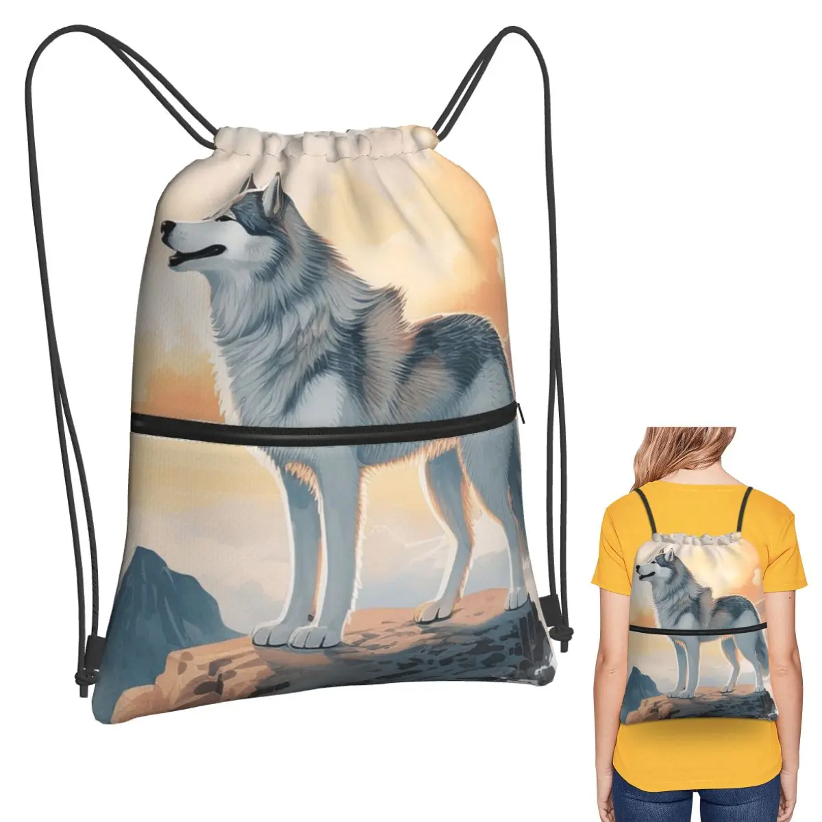 Siberian Husky In The Mountains Backpacks Casual Drawstring Bags Storage Bag Book Bags for Man Woman Students
Siberian Husky In The Mountains Backpacks Casual Drawstring Bags Storage Bag Book Bags for Man Woman Students