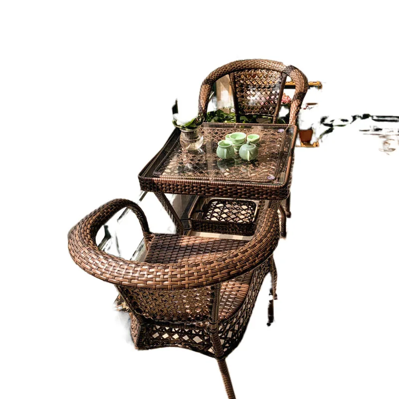 Rattan chair three-piece combination casual tea table courtyard Tengteng chair outdoor 
Rattan chair three-piece combination casual tea table courtyard Tengteng chair outdoor