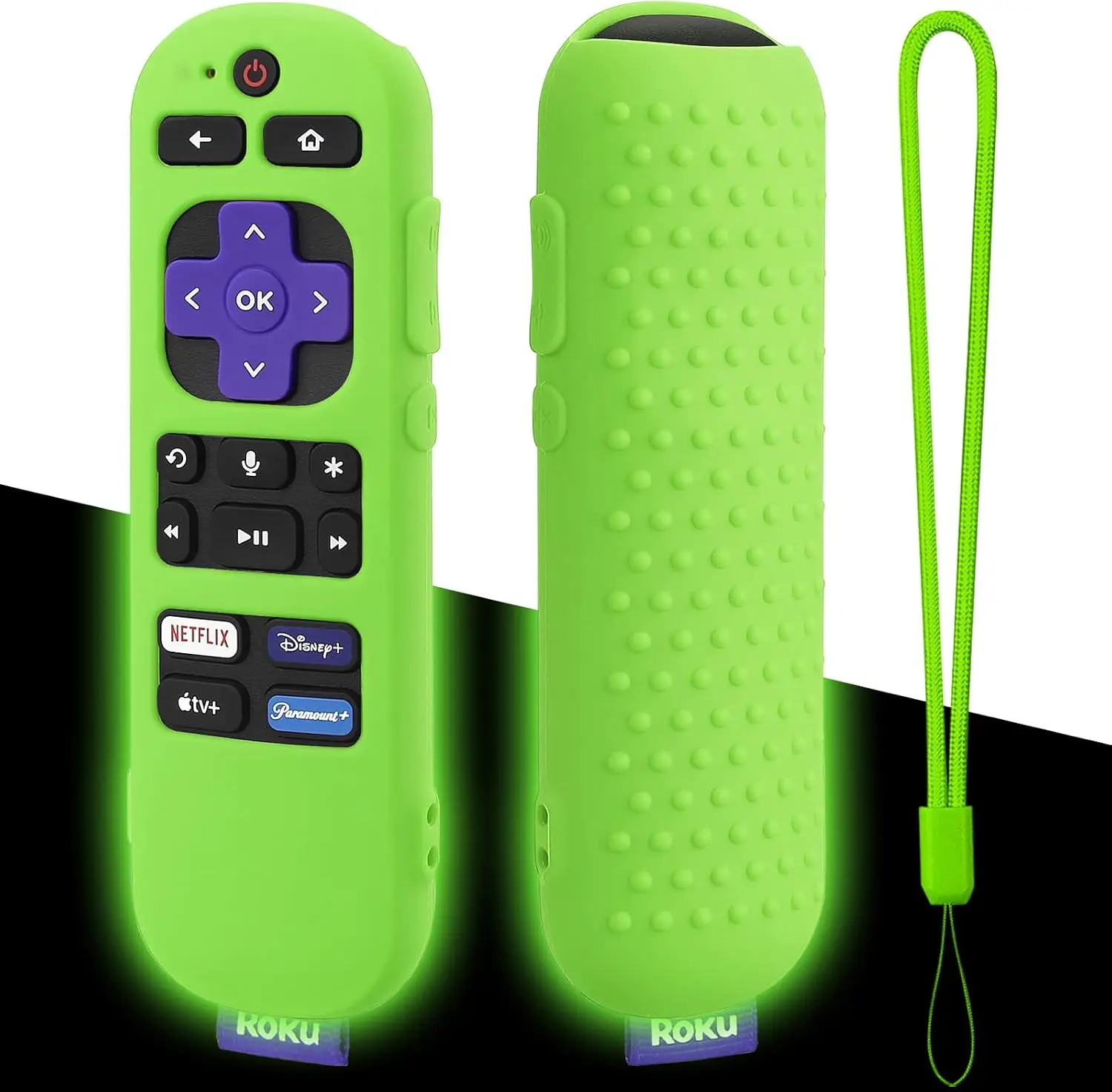 Glow Green Silicone Remote Cover for Voice Remote, Glowing in The Dark, with Lanyard
Glow Green Silicone Remote Cover for Voice Remote, Glowing in The Dark, with Lanyard