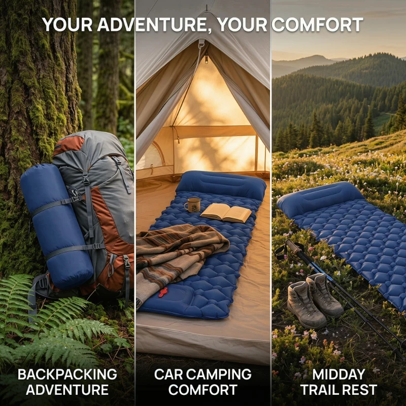 Inflatable Camping Mats Air Mattress With Pillow Outdoor Tourist Sleeping Pad Self-Inflating Mattress For Hiking Climbing
Inflatable Camping Mats Air Mattress With Pillow Outdoor Tourist Sleeping Pad Self-Inflating Mattress For Hiking Climbing