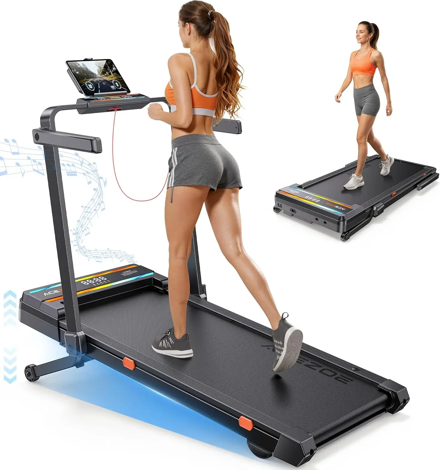 Foldable Walking Pad with 0-15% Auto Incline and Handle Bar, Under Desk Treadmill with 300LBS Weight Capacity, 3.0HP Quiet Tread
Foldable Walking Pad with 0-15% Auto Incline and Handle Bar, Under Desk Treadmill with 300LBS Weight Capacity, 3.0HP Quiet Tread
