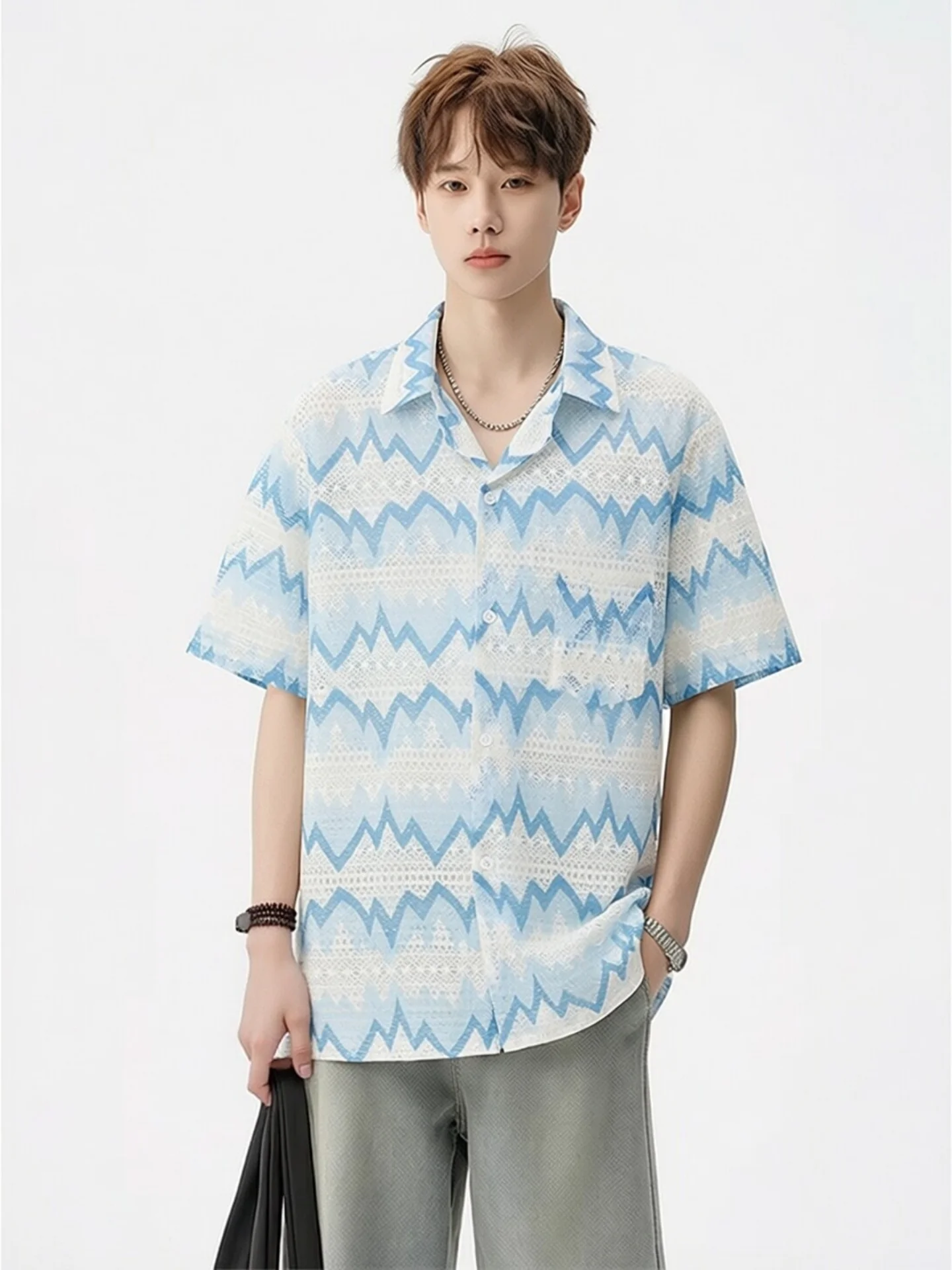 Hawaii Hollow out Short Sleeve Shirt Men Summer Thin Beach Vacation Loose Couple Casual Style Breathable Lightweight Shirt
Hawaii Hollow out Short Sleeve Shirt Men Summer Thin Beach Vacation Loose Couple Casual Style Breathable Lightweight Shirt