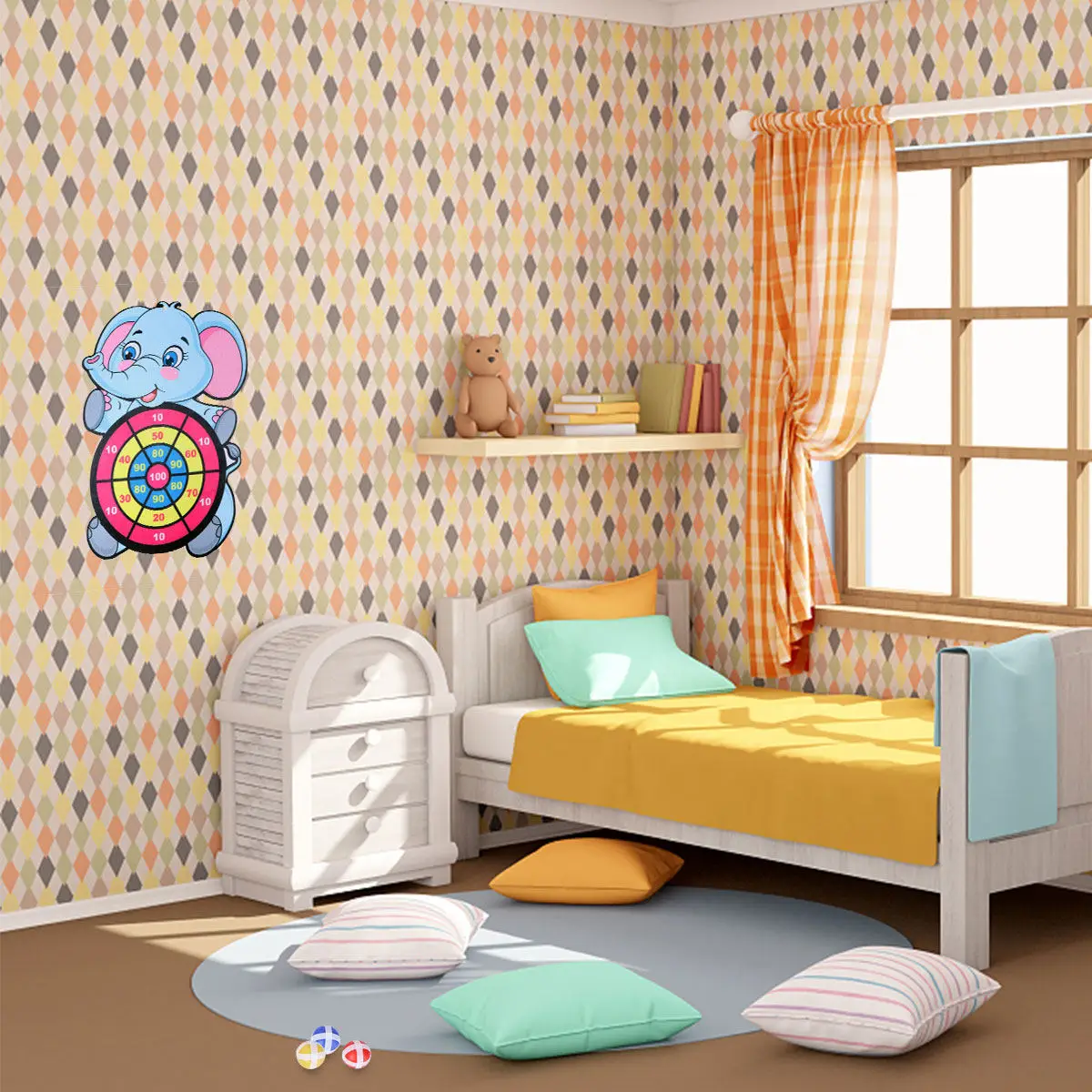 Детская мишень для дартса в виде слона с мультяшными животными, 3 шарика, 1 присоска, 1 ремешок, легкая, портативная, для развития точности у детей
Детская мишень для дартса в виде слона с мультяшными животными, 3 шарика, 1 присоска, 1 ремешок, легкая, портативная, для развития точности у детей