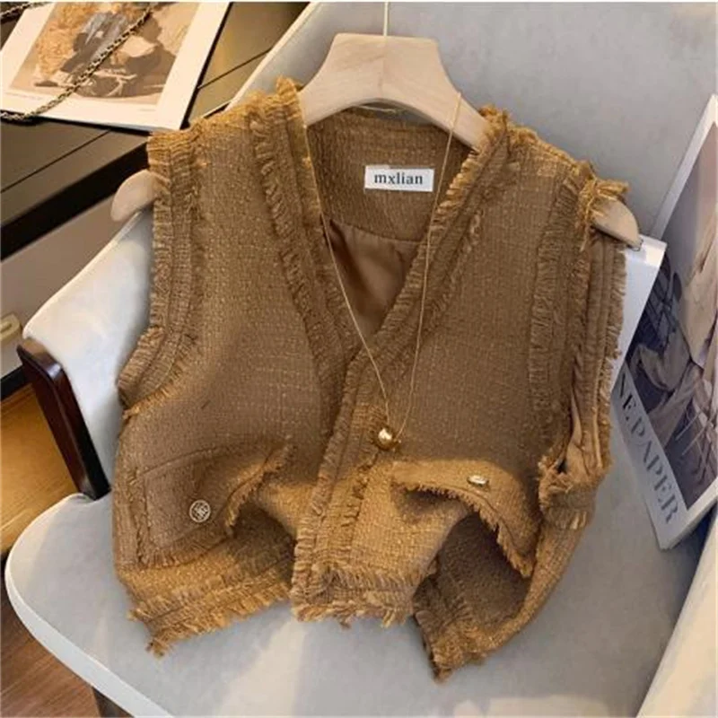 Women's Jackets Women's Vest New Fashion Tassel Vest Women's Early Spring Design Sense Niche Small Fragrance Sleeveless Jacket
Women's Jackets Women's Vest New Fashion Tassel Vest Women's Early Spring Design Sense Niche Small Fragrance Sleeveless Jacket