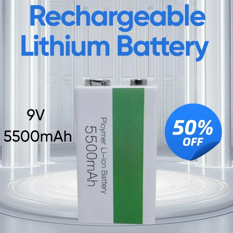 9V 5500mAh for Multimeter Microphone Toy +USB Charging Cable Rechargeable Lithium Battery
9V 5500mAh for Multimeter Microphone Toy +USB Charging Cable Rechargeable Lithium Battery